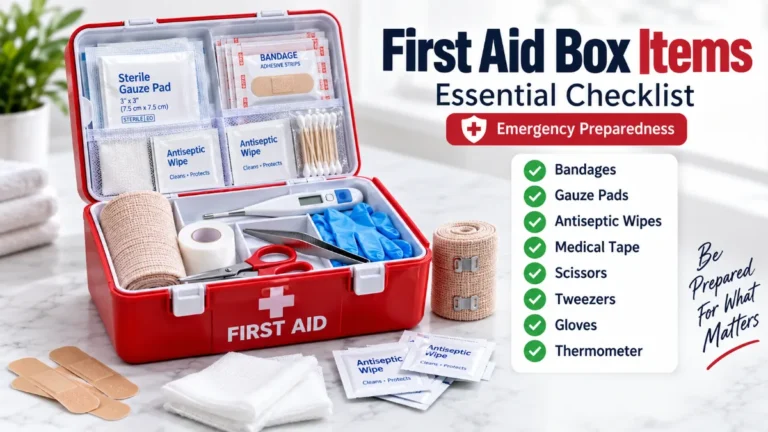 first aid box items